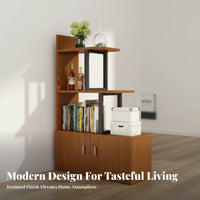 Standing Room Divider Multifunctional Partition Cabinet Privacy Screen Storage Unit Modern Stepped Design Suitable for Homeowners Students Bedroom