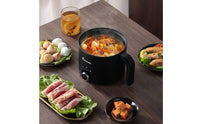 Electric Cooking Pot Nonstick Electric Pot with Glass Lid Rotary Control Cooker for Students, Individuals, Dorm Room, Small Apartment