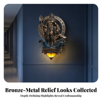 Mythological Sculptural Wall Sconce Antique Bronze Resin Wall Sconce Gothic Lamp Elegant for Collectors