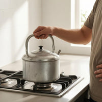 Galvanized Iron Kettle Black Knob Iron Water Kettle Silver for Burner