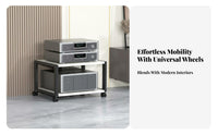 Ventilated-Air Shelving Multi-Tier Audio Rack Space Saving High-Fidelity Equipment Rack Sturdy Structure 4-Tier AV Media Stand Heavy Duty for Audiophiles, Living Room, Studio, Office