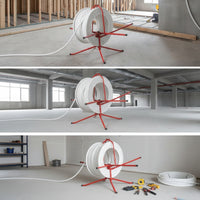 Rotating Underfloor Heating Pipe Dispenser Long-Lasting Pipe Dispenser with Foldable Frame Strong Free-Standing for Installers