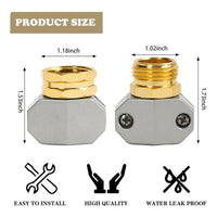 2 Pieces Hose Coupling with Screws Threaded Hardware Easy to Install for Yard