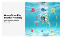 3 Pieces Pool Diving Hoop Reusable Seasonal Fun Item Upright Standing Weighted Diving Hoop