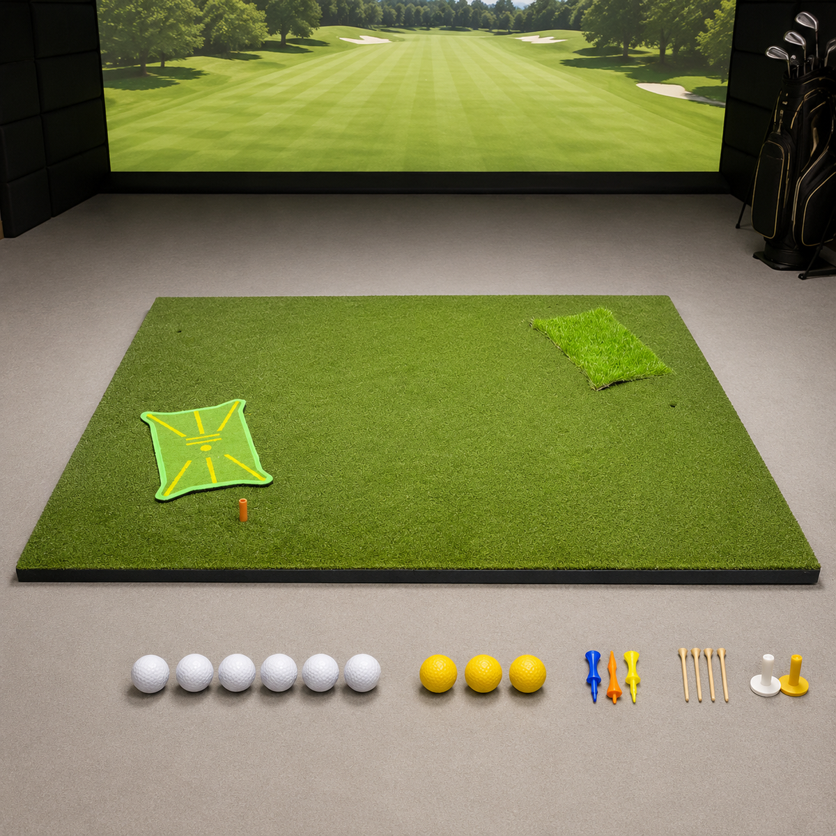 Hitting Mat 1.5m x 1.2m Artificial Turf Indoor Outdoor Practice Driving Range