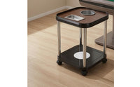 Board Top Mahjong Side Table Stainless Steel Game Side Table Rounded Corners Lower Shelf