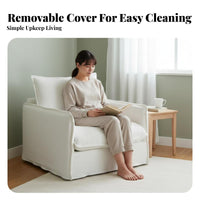 Boucle Accent Chair Removable Cover Single Sofa Cleanable Adaptable for Interior Decorators, Living Room, Bedroom