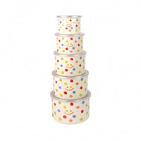 5 Pieces Enamel Bowls with Lids Lidded Enamel Bowl with Lid Sturdy for Meal Prep