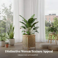 Basket Plant Stand Nordic Design House Decoration Natural Look for Indoor