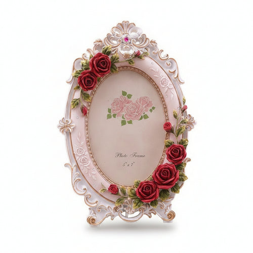 Frame with Rose Embellishments Decorative Picture Frame with Stand Standing