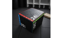 EPE Padding Foam Jump Box Black Cover Plyo Box Stitched Seams Fitness Gear Colored Border Accents