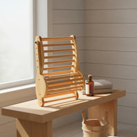 S-Shaped Sauna Backrest Natural Wood Wave Wooden Backrest Lightweight