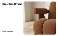 Rustic Minimalist Design Upholstered accentuate Chair sturdy Wood Frame Single Sofa Minimalist and design Armchair Deep Seat for Apartment Dwellers, residents, Readers, Bedroom, Balcony, perusing corner, Home Office