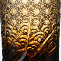 Hand-Engraved Crystal Glass Whiskey Glass, Japanese Style