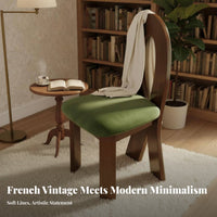 Mermaid Backrest Chair French Retro & Design Dining Seat Fully Assembled Artistic Design for Homeowners, Adults, Kitchen, Home