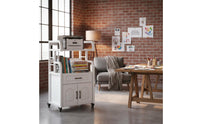 Rolling Storage Cabinet With Wheels Mobile Printer Simple Assembly Multi-Tier Printer Shelf for Study Room