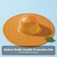 water-resistant Plastic outdoor Hat Includes Chin Strap rain-hat Waterproof sheltering headwear Sun Blocking for Fishermen, entertainers, Farming, Fishing, Rainy Days, Outdoor Activities