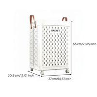 Ventilated Plastic Laundry Hamper Perforated Household Organizer with Handle