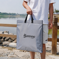 Foldable Fishing Bag Carryall, Water Resistant Light Grey Oxford Cloth Fishing Gear, Tackle Bag for Riverbank Carp Fishermen