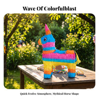 Birthday Mythical Horse Party Favor Box | Bright Multicolor Bands, Textured Handcrafted Look, Animal party favor box, for Themed Events