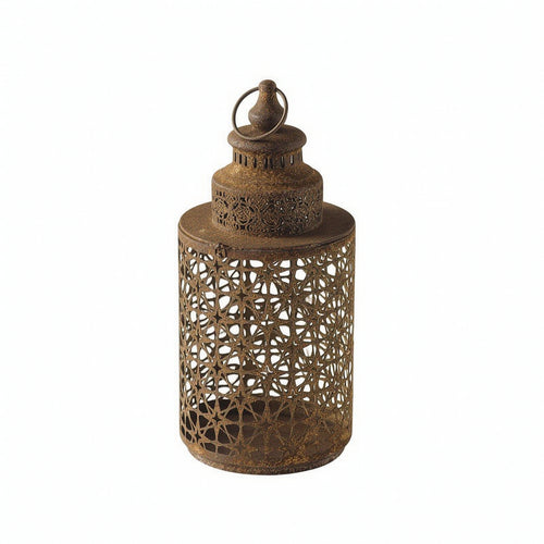 Iron Lantern with Loop Handle Vintage Candle Holder Industrial for Porch