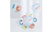 Baby Rattle with Loops Easy-Grip Infant Rattle Ball Sensory Ball with Handles Tactile Handball Soft for Infants, Tummy-Time