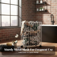 2-Basket Rolling Shelf Space-Saving Storage Trolley Multi-Tier for Laundry Room