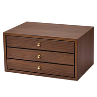 Walnut Multi-Layer Jewelry Box with Dustproof Wooden Storage