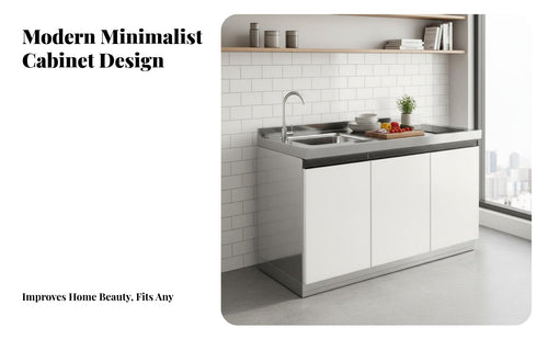 Rust Resistant Kitchen Cabinet with Sink Waterproof Stainless Steel Sink with Storage Easy to Clean Stainless Steel Countertop Cabinet Sturdy Construction for Homeowners, Renters, Landlords, Small Apartment, Laundry Room, Garage, Pantry