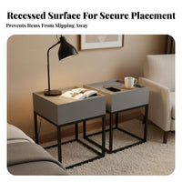 C-Shaped End Table Modern Design Bedroom Furniture Easy Assembly for Home Office