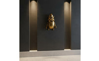 Unique Design Rhinoceros Beetle Wall Hanging Intricate Details Golden Beetle Wall Decor Easy to Hang for Living Room, Entryway, Office