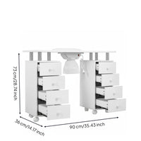 Manicure Table with Drawer and Cabinet Storage Space Nail Station