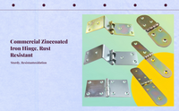 Sturdy Duty Galvanized Iron Hinge, Thickened Extended Flat Hinge, Commercial Cabinet Door, Weldable, Rust-Resistant, Furniture Hardware Accessory