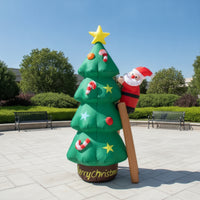 Inflate Inflatable Christmas Tree with Santa Giant Inflatable Christmas Tree Built-in Fan Outdoor Decoration Quick Inflation for Homeowners, Families, Yard, Lawn, Garden, Porch