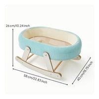 Cat Bed with Wooden Rocker Base Comfortable Rocking Cat Bed Sturdy Furniture for Cats, Living Room