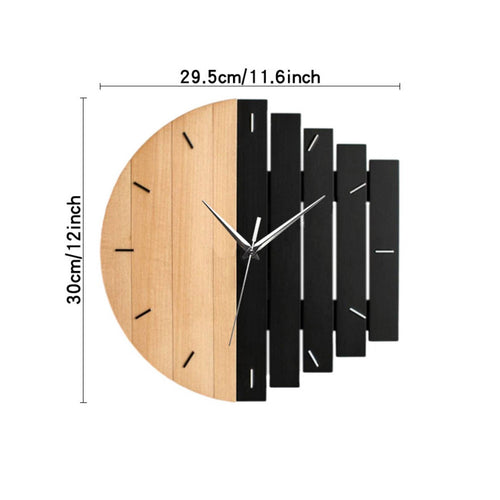 Wooden Wall Circular Timepiece Creative Design House Decoration Easy to Hang