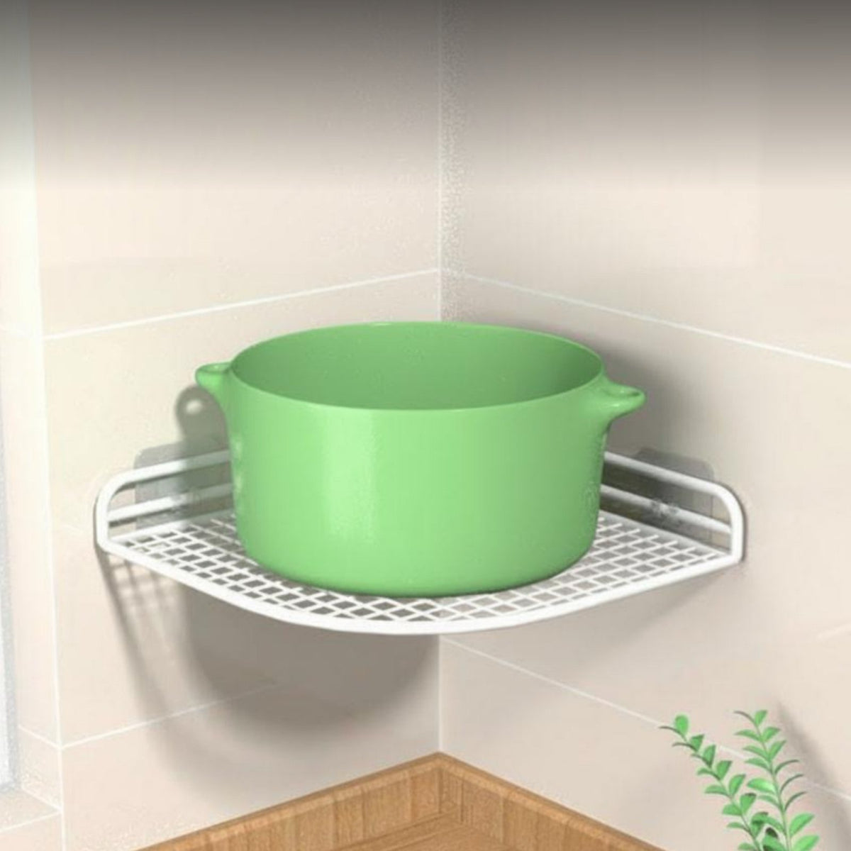 Corner Kitchen Shelf No-Drill Wall Mounted Rack