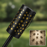 Decorative Stake Lights with Moon Star Outdoor Solar Stake Light Energy-Saving Garden Light with Star Cutout Long-Lasting for Yard