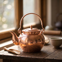 Hammered Copper Tea Kettle Traditional Copper Tea Kettle Handmade Hammered Teapot for Kitchen Display