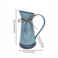 Metal Pitcher Vase Decorative Highlight Leaf Pattern Vase Classic Home Decor for Tabletop