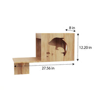 7-Piece Cat Climbing Wall Shelves, Solid Rubber Wood Climbing Frame with Steps and Condo, Modern Climbing Wall for Large Cats and Indoor Kittens