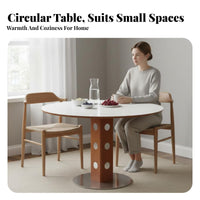Space-Saving Round Pedestal Table Nordic Design circular table with Tripod Base Modern design Household Furniture Minimalist for Small Apartment Dwellers, Families, Homeowners, Dining Room, Home, Kitchen, Morning Dining Corner