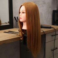 Heat Stylable Hairdressing Training Head Stand Included Hairstyling Practice Head Reusable for Hairstylists