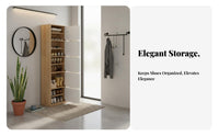 Space-Saving Corner Shoe Cabinet Easy Assembly Narrow Shoe Cabinet Stable Structure Household Furniture Sturdy Construction for Apartment Dwellers, Homeowners, Families, Small Areas, Hallway, Living Room, Bedroom