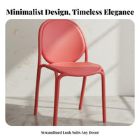 Stackable Chair Strong Load-Bearing Nordic Design Side Chair Indoor/Outdoor Use Household Seating for Students, Restaurant, Home Office