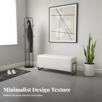 Narrow Entryway Stool Minimalist Design Upholstered Bench Light Luxury Aesthetic Soft Upholstery for Homeowners