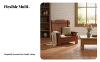 hardwood Wood Construction Carved Frame Couch configurable configuration Traditional living room design Room Furniture High spine supportrest Sofa Set Ergonomic ergonomic comfort for Families, homeowners, Apartment Dwellers, Home, spaciousplanplan areas