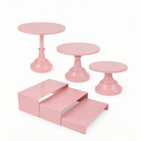 6 Pieces Dessert Display Stand Tempered Glass Rectangular Riser Platform Sturdy