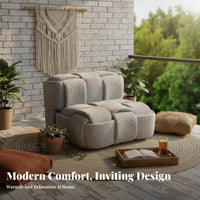 Woven Texture Cushioned Floor Lounger snug Comfortable Knitted Lounger Sofa Thick Cushioning Lounge Seating Lightweight for Students, Young Adults, video game enthusiasts, Living Room, Bedroom, Small Apartments, perusing corner