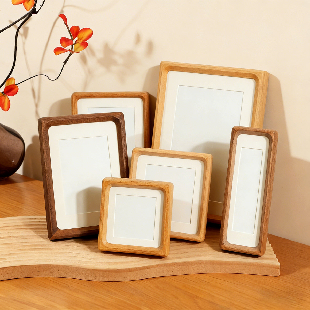 Solid Wood Picture Frame for 6, 8, 10 Inch Photos, A4, A3, and 4x12 Inch